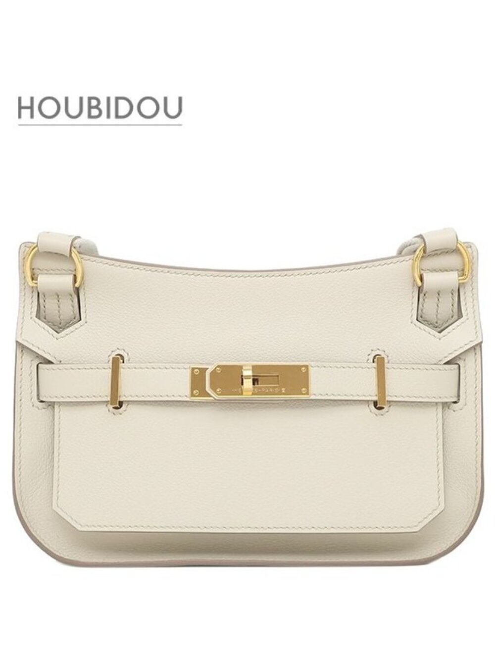 Hermes Shoulder Bag Jypsiere Mini Evercolor Beton Gold White